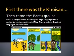 First there was the Khoisan…
