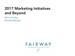 2017 Marketing Initiatives