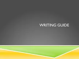 Writing guide Topic sentences: