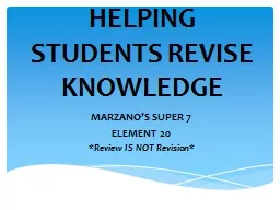 HELPING STUDENTS REVISE KNOWLEDGE