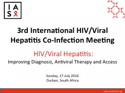 3rd International HIV/Viral Hepatitis Co-Infection