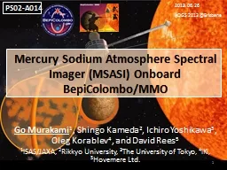 Mercury Sodium Atmosphere Spectral Imager (MSASI) Onboard