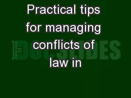 Practical tips for managing conflicts of law in