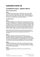GUIDANCE NOTE  ALTERNATIVE FUELS  ENERGY INPUTS BASIS