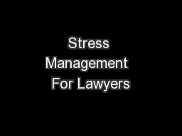 Stress Management  For Lawyers