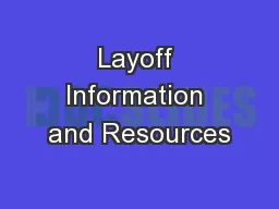 Layoff Information and Resources