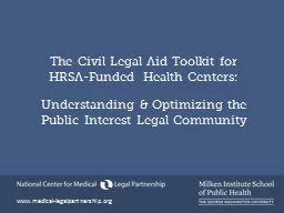 The Civil Legal Aid Toolkit for HRSA-Funded Health Centers: