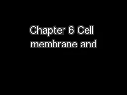 Chapter 6 Cell membrane and