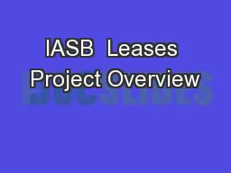 IASB  Leases Project Overview