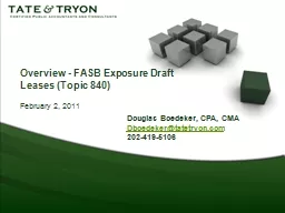 Overview - FASB Exposure Draft
