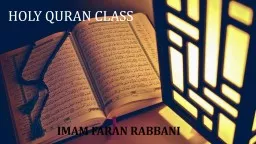HOLY QURAN CLASS IMAM FARAN RABBANI