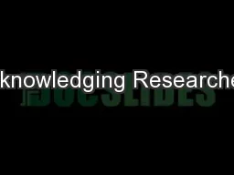 Acknowledging Researchers