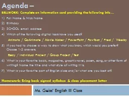 Ms.  Geiss ’ English III Class