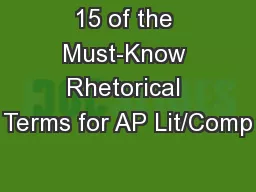 15 of the Must-Know Rhetorical Terms for AP Lit/Comp