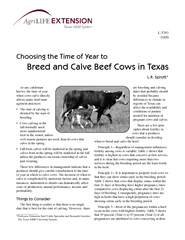 Choosing the Time of Year to Breed and Calve Beef Cows