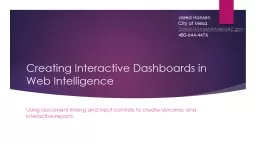 Creating Interactive Dashboards in Web Intelligence