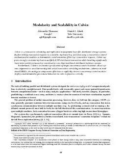 Modularity and Scalability in Calvin Alexander Thomson