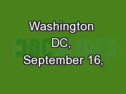 Washington DC, September 16,