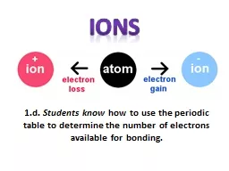 1.d .  Students know  how to use the periodic table to determine the number of electrons