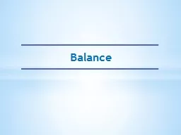 Balance General Principle of Balance