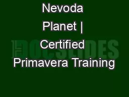 Nevoda Planet | Certified Primavera Training