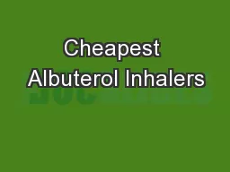 Cheapest Albuterol Inhalers