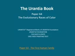 The Urantia Book Paper 64