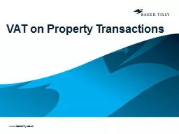 VAT on Property Transactions