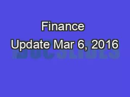 Finance Update Mar 6, 2016