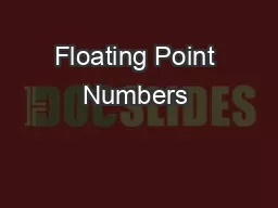 Floating Point Numbers & Parallel Computing