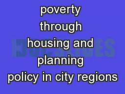 Tackling poverty through housing and planning policy in city regions