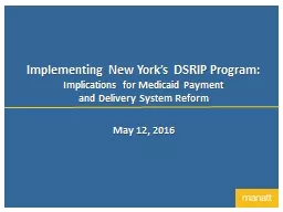 Implementing New York’s DSRIP Program: