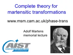 Complete  theory for martensitic transformations