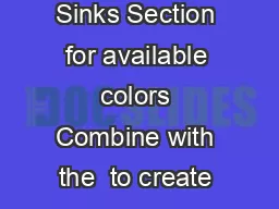 Sinks      mm     mm   mm  mm See Color Options page at the beginning of Sinks Section