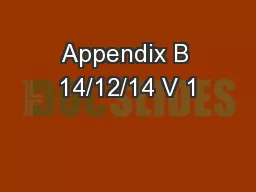 Appendix B 14/12/14 V 1