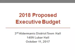 2018 Proposed  Executive Budget