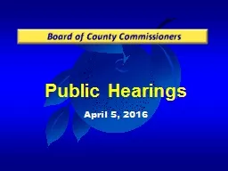 Public  Hearings April 5, 2016