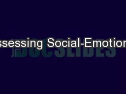 Assessing Social-Emotional