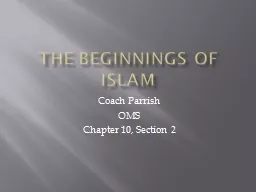 The Beginnings of Islam Coach Parrish