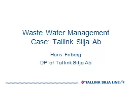 Waste Water Management Case: Tallink Silja Ab