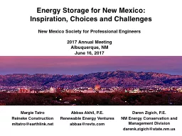 Energy Storage for New Mexico: