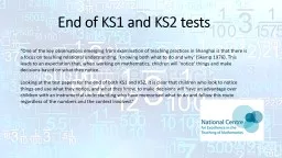 End of KS1 and KS2 tests