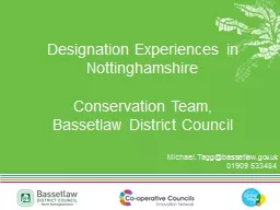 Designation Experiences in Nottinghamshire