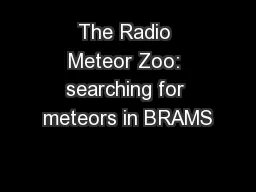 The Radio Meteor Zoo: searching for meteors in BRAMS