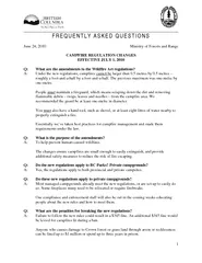 FREQUENTLY ASKED QUESTIONS  June   Ministry of Forests