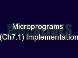 Microprograms (Ch7.1) Implementation