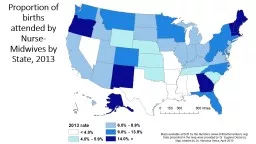 Proportion of births attended by Nurse-Midwives by State, 2013