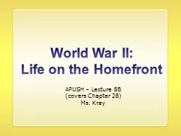 World War II:  Life on the Homefront