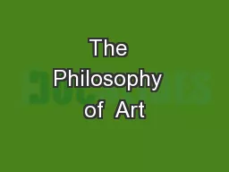 The  Philosophy  of  Art