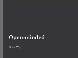 Open-minded God’s Way Open-minded